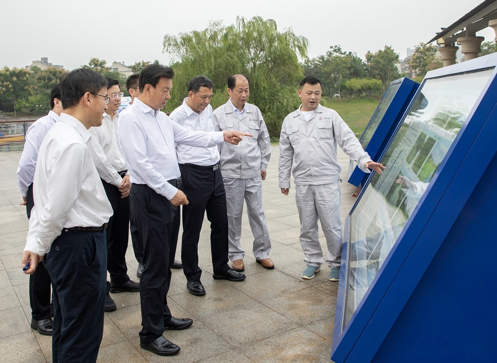 陳得信調(diào)研中冶華天馬鞍山慈湖河濕地項目